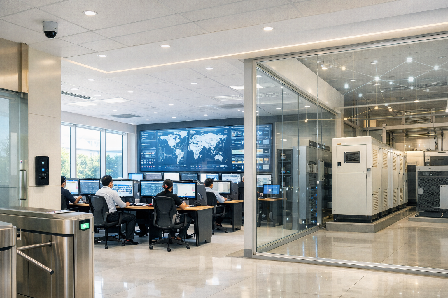 AZPIRED infrastructure operations center with network monitoring and secure facilities